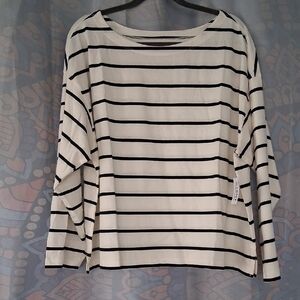 NWT Old Navy Blue & White Stripe Long Sleeve Top XXL